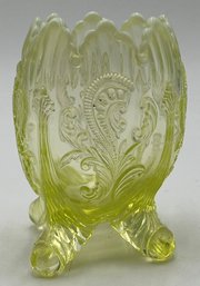 Vintage 4 Footed Uranium Egg Shape Bowl - (HC)