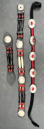 Native American Nickle & Bone Choker & Hair Tie With Concho Chocker J25 - (HC)