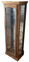 Wood & Glass 4 Shelf Lighted Curio Cabinet - (O)