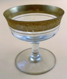 Vintage Tiffin Franciscan Optic Rambler Rose Encrusted Crystal Sherbet Glass