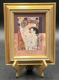 'Mother & Child' By Gustav Klimt Goebel Small Wood Frame On Stand - (k7)