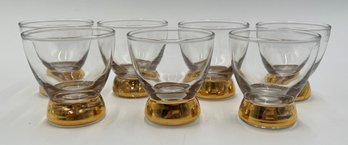 Small Vintage Gold Tone Base Glasses Lot Of 8 - (H)