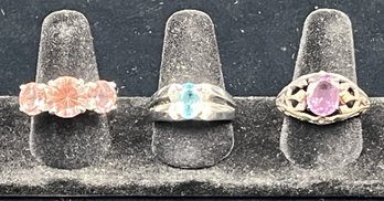 Gemstone Rings Set In Sterling Silver #179