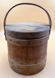 Vintage Firkin Sugar Bucket Drop Handle & Lid