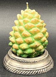 Metal Base Pinecone Candle - (K7)