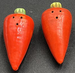 Vintage Carrott Salt & Pepper Shakers - (K7)