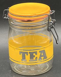 Vintage Fliptop Sealing Glass Tea Jar - (K7)