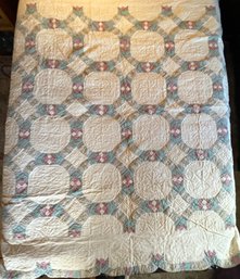 Beautiful Vintage Quilt Sewn By Hand - (HC)