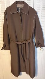 Women's Wool Lined Trench Coat - Size Unknown - C16