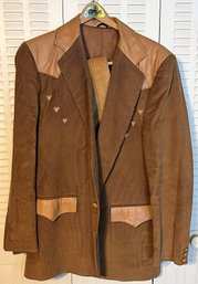 Vintage Pioneer Wear Men's Western Leather & Corduroy Blazer - Size 42L - C17