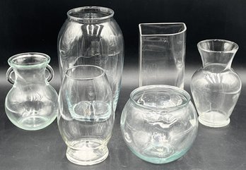 Lot Of 6 Glass Vases - (K16)