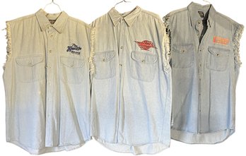 3 Sleeveless Sturges Shirts Size Large - (CC)