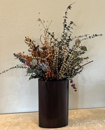 Faux Plant Metal Vase Decor - (KDR)