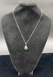 Tsavorite Pendant Set In Sterling Silver Chain #216