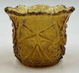 Vintage Honey Amber Kemple Glass In Yutec Pattern - (HC)