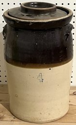 Vintage Stoneware No.4 Butter Churn - (G)