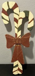 Wooden Candy Cane Decoration - (BU)