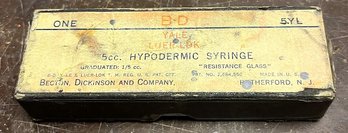 Vintage Becton, Dickinson & Company Hypodermic Glass Syringe