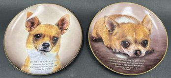 Collectible Cherished Chihuahua Plates From The Danbury Mint - (B1)