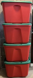 Lot Of 4 Homz 18 Gallon Storage Totes - (B)