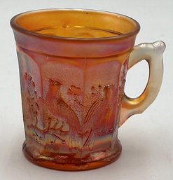 Vintage Northwood Singing Birds Marigold Carnival Glass Mug Handled - (HC)