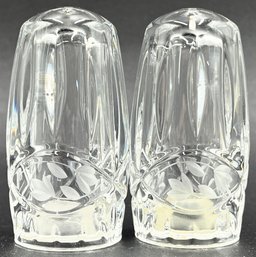 Glass Salt & Pepper Shakers With Etched Floral Design - (B1)