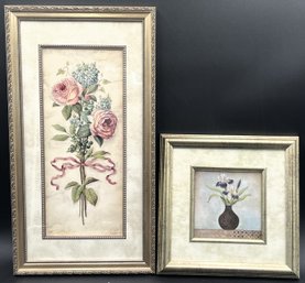 2 Floral Wall Hangings - (B1)