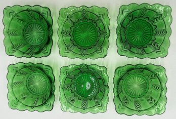 Vintage Green Bowls Lot Of 6 Bundle #2 - (HC)