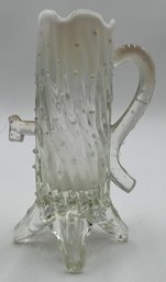 Vintage Clear Glass Pump With White Rim - (HC)