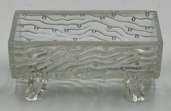 Vintage Opalescent Glass Wooden Log Design Dish #2 - (HC)