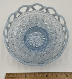 Vintage Katy Blue Imperial Lattice Glass Bowl - (HC)