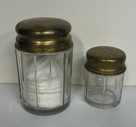 Vintage Glass Jars With Metal Lids (G6)