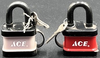 2 ACE Padlocks With Protective Lock Covers - (S1)