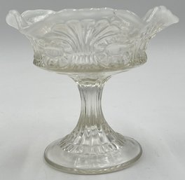 Vintage Clear Glass Pedestal Dish - (HC)