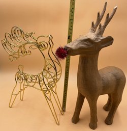 Reindeer Paper Mache & Metal Bundle - (B3)