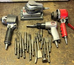 Thorsen Pneumatic Air Hammer And Chisels & 3 Pneumatic Sanders