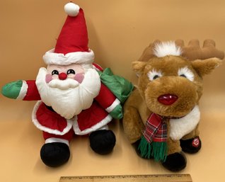 Stuffed Santa & Rudolph  - (B6)