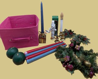 Christmas Candle Bundle In Pink Cloth Box - (B7)