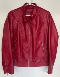 Women's Red Leather Jacket