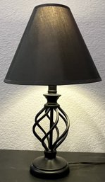 Devansh Black Cotton Designer Basket Wrought Iron Table Lamp    - (BU)