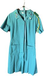 Vintage Girl Scout Dress Size 12 With Pins & Belt
