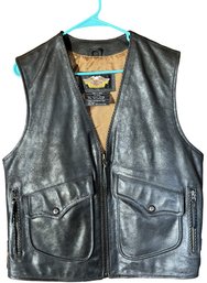 Leather Harley Davidson Vest In Excellent Condition