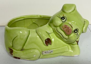 Adorable Vintage Ceramic Pig Planter (G6)