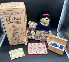Vintage NIB Boyd's Bears Grandmother Beatrice, Baileyanne & Tedley Set