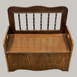 Vintage Wood Storage Bench - Circa 1940s