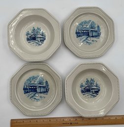 4 Vintage USA Ironstone Plates