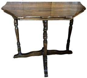 Side Table With Fringed Tablecloth - (B1)