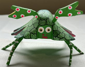 Hand Painted And Carved Wooden Crab From Oaxaca, Mexico - (B1)