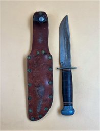 Vintage RH PAL 36 Knife In Leather Sheath - 1940'S Era