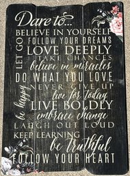 Composite Wall Decor 'Dare To Believe' - (G)